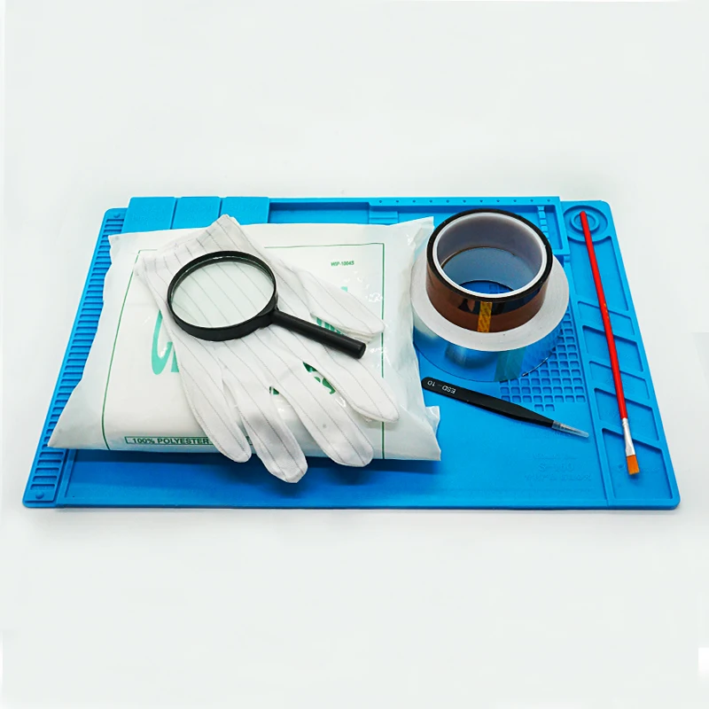 

BGA реболлинг набор инструментов для ремонтных работ ящика 45*30 см с магнитным S-160 воздуха заложен бумага 9X9CM 300 шт с BGA щетка