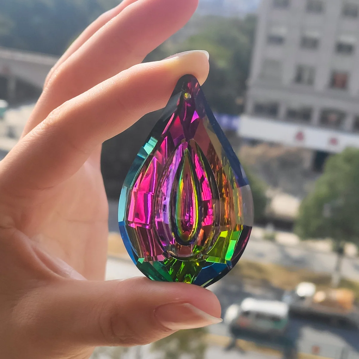 Подвесные кристаллы призмы Ловец Солнца для украшения окон 76 мм AB-цвет детали