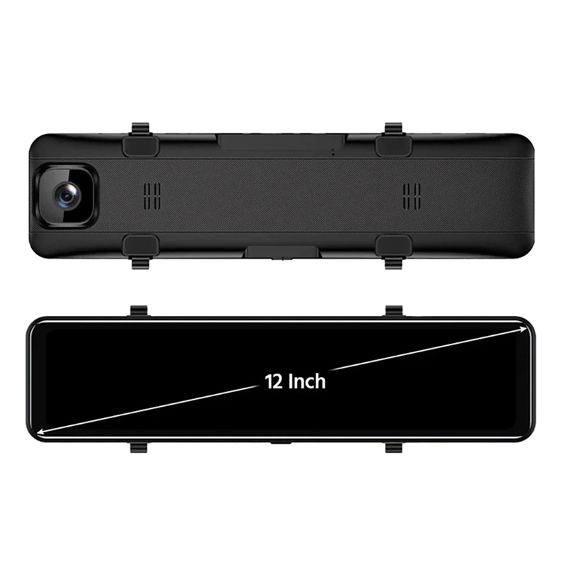 

12 Inch Press Car DVR 2K Mirror Dash Cam Auto Recorder IMX335 Dual Lens Support GPS 1080P Rear Camera