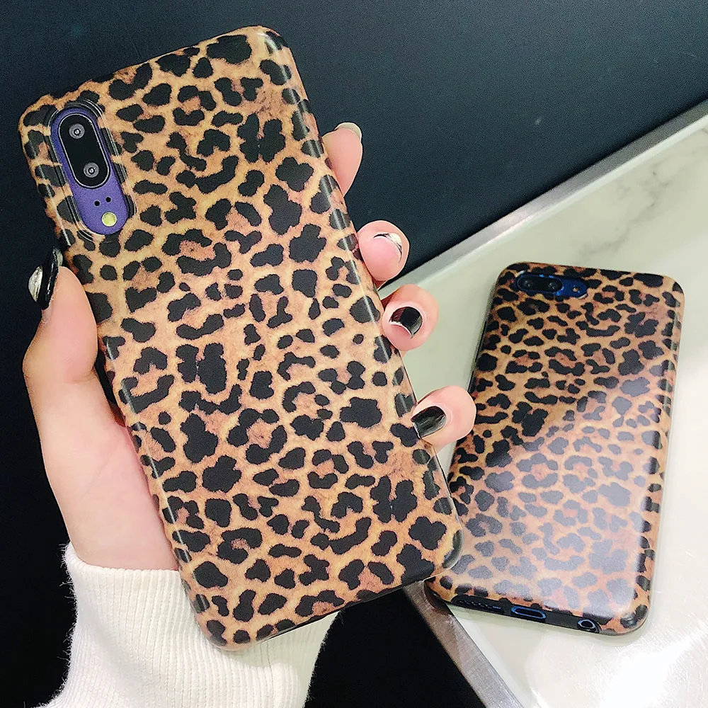 Бледно Леопардовый матовый мягкий чехол из ТПУ для Huawei P20 Lite P30 Pro Mate 20 Роскошный