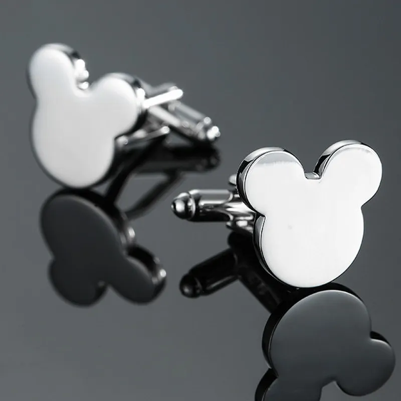 

Запонки в виде мыши, новинка, модные брендовые ювелирные изделия, мужская деловая рубашка, серебряные запонки, оптом и в розницу