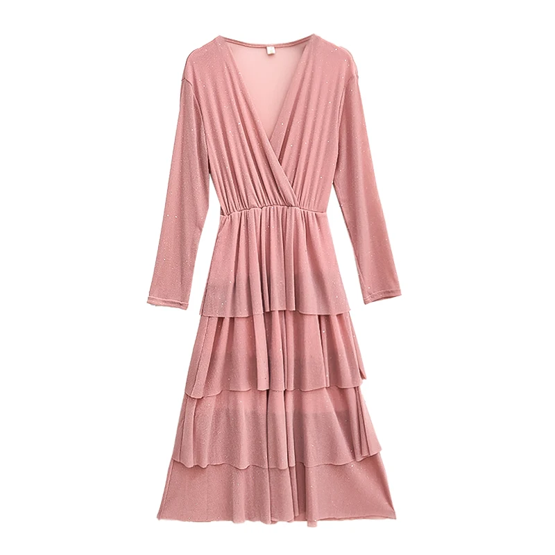 Envsoll/осеннее элегантное платье для беременных с v образным вырезом и длинным