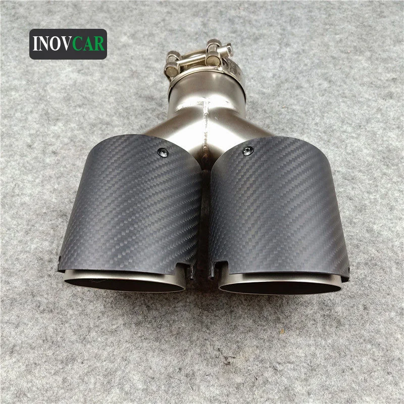 Y Классические автомобильные матовые Углеродные выхлопные трубы двойные