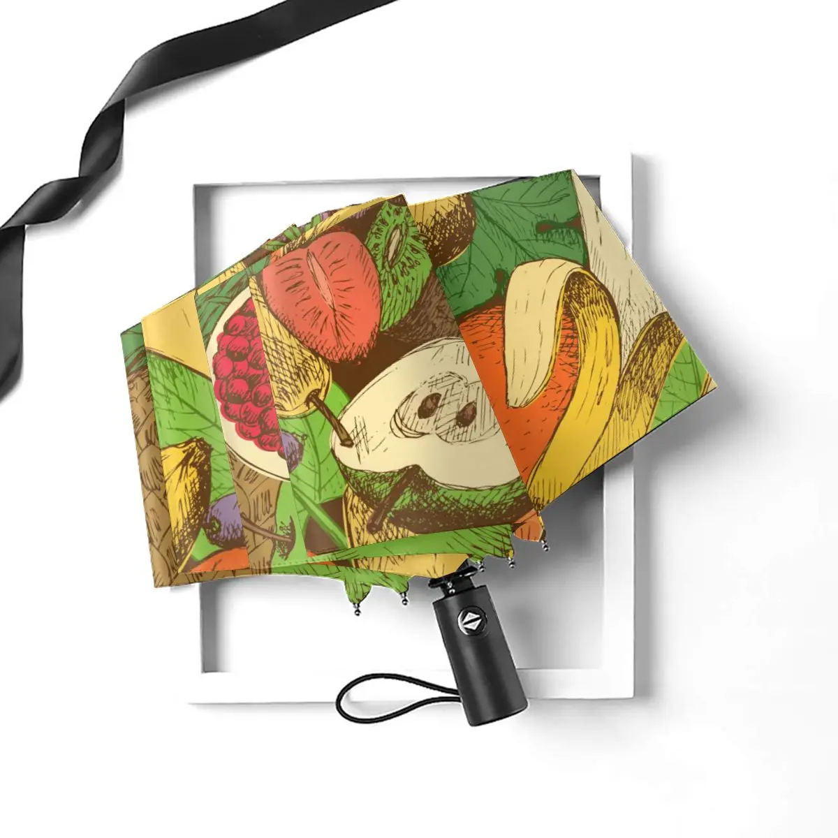 Miglior Ombrello Automatico Pieghevole Resistente Al Vento Donna Auto Luminoso Succosa Frutta Fresca Ombrelli Antivento Pioggia Per Uomo Ombrellone