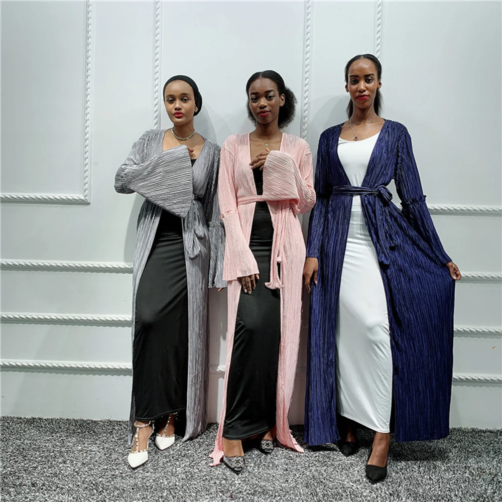 Кимоно женское Плиссированное в арабском стиле мусульманский хиджаб из Дубая