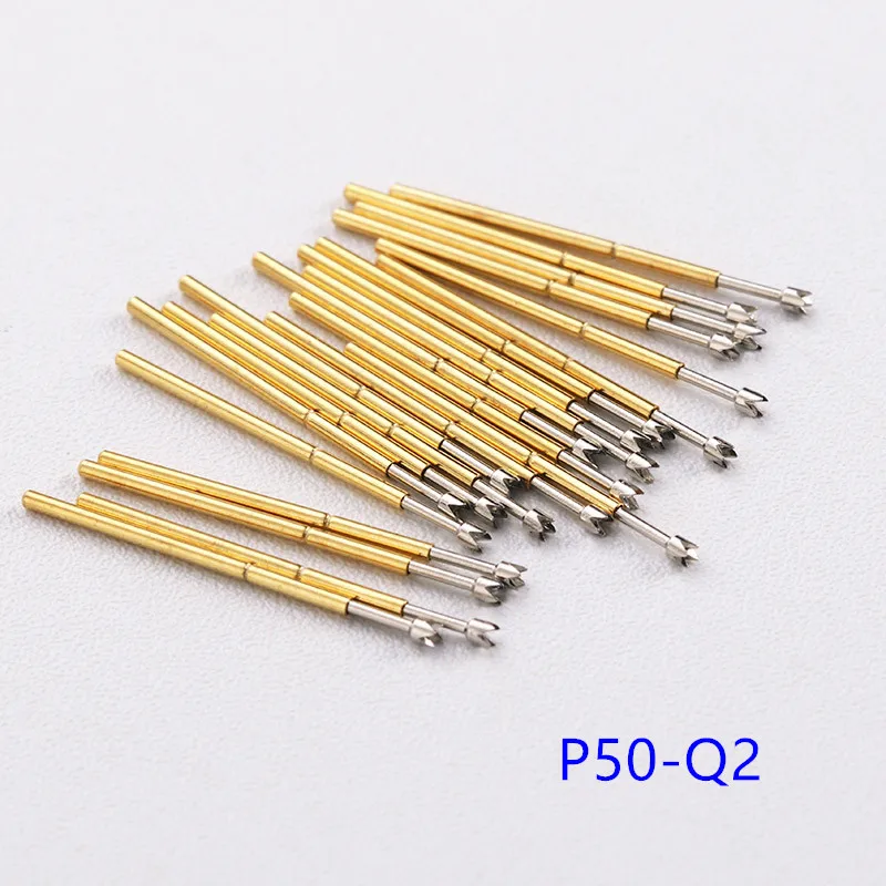 

Hot Selling P50 Series Nickel Plated Test Probe Electronic Spring Detection Needle 100 Pcs/Bag Brass Pogo Pins For Test Tools