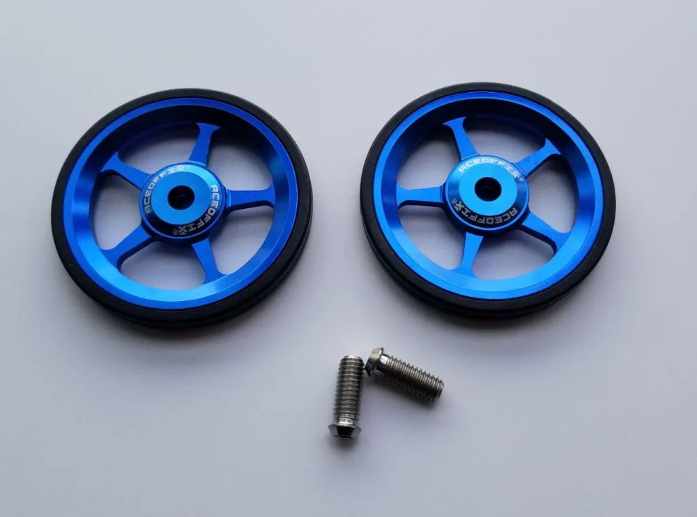1 пара велосипед Easywheel 3 цвета Алюминий сплав супер легкая по весу простая колеса+ Титан болты для Brompton 45 г/компл