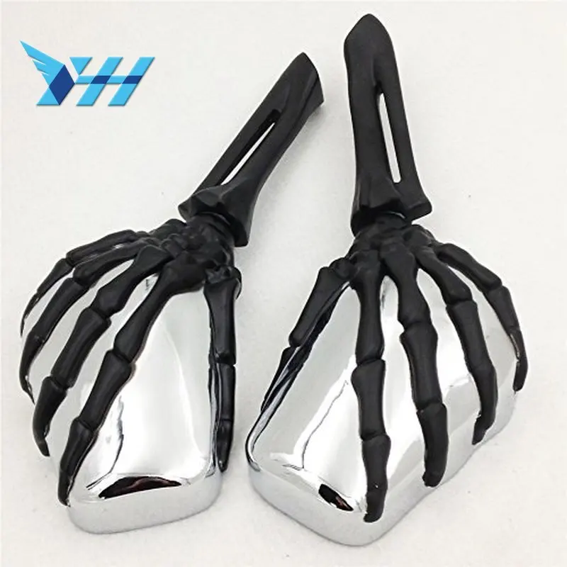 Универсальный Череп Скелет мотоцикла зеркала зеркало заднего вида для Sportster 883