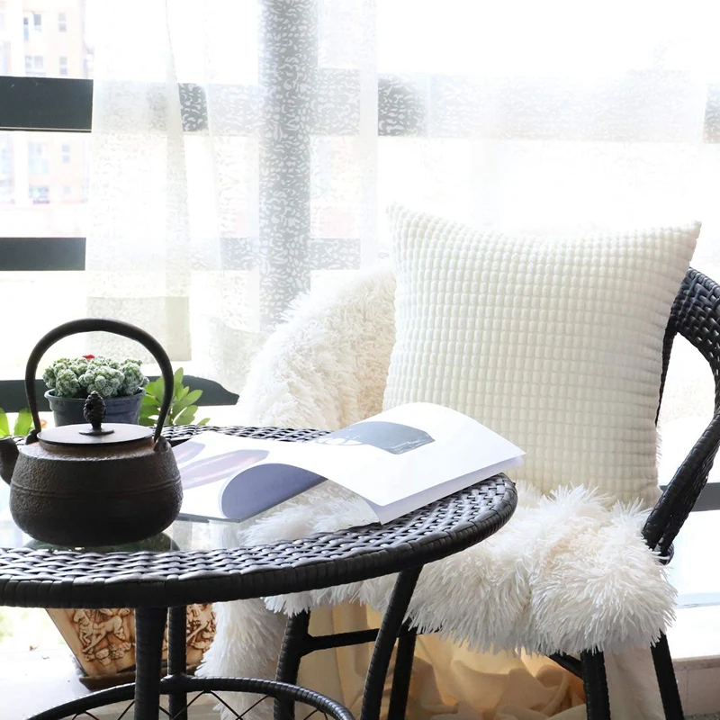 

2pcs Cushion Cover Soft Solid Color Nordic Home Decorative Corduroy Pillowcase Minimalism Sofa Throw Pillows For Living Room