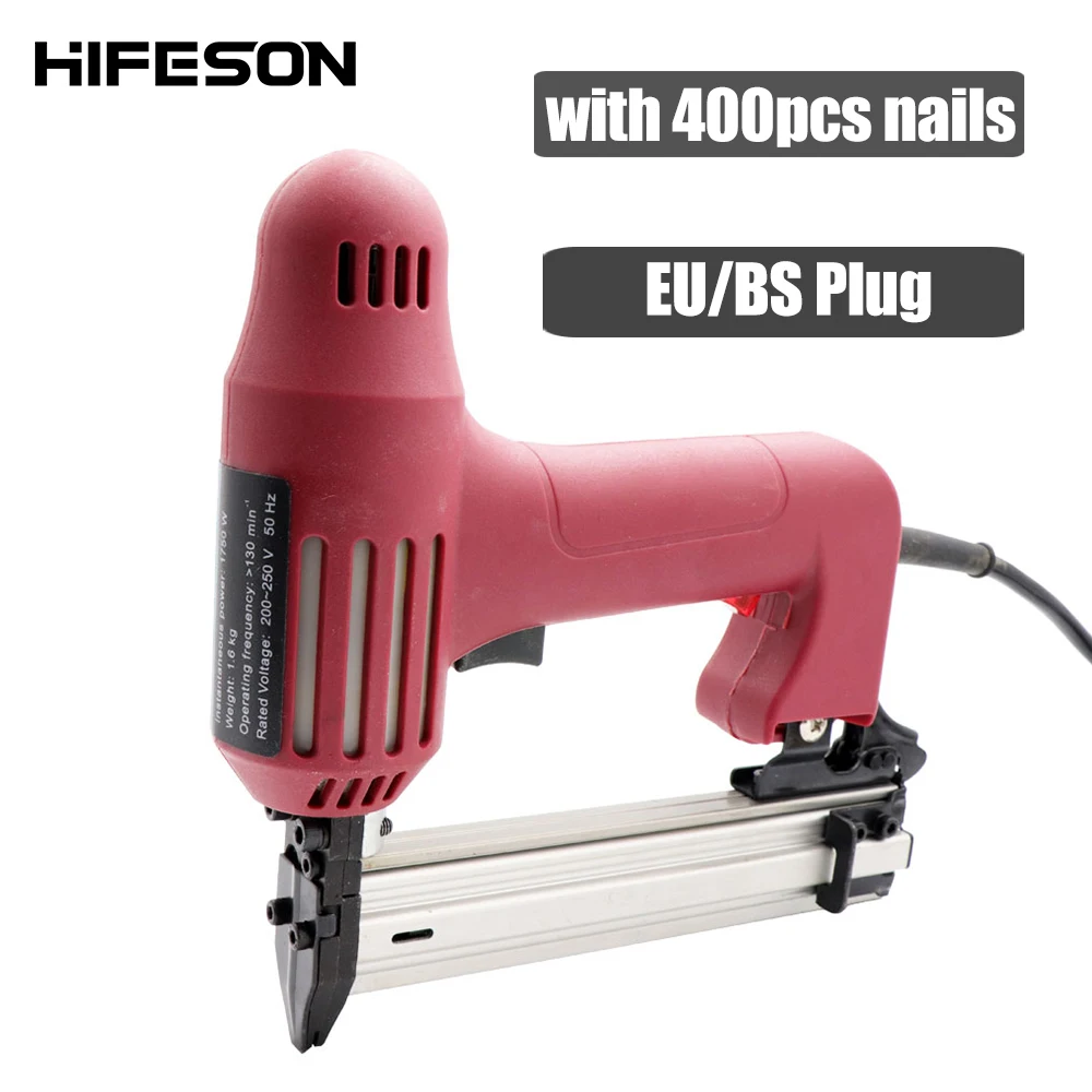HIFESON F30C Nailer220V электрические скобы Пистолеты для ногтей степлер мебели рама
