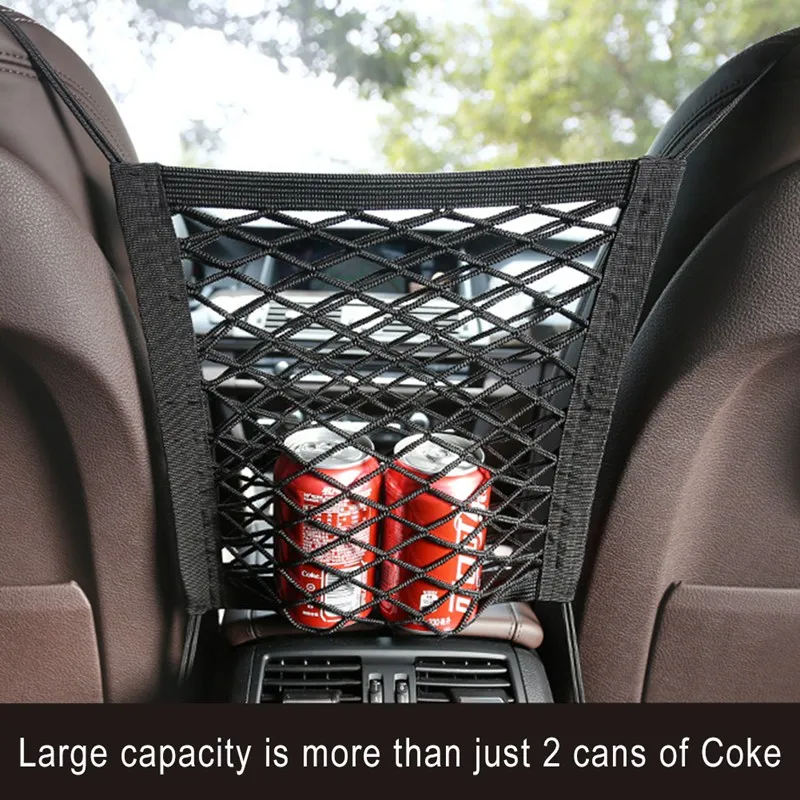 

Car Seat Storage Bag Strong Elastic Organizer Mesh Net Stowing Auto Seats Luggage Holder Pocket