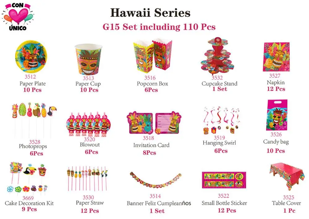 CONUNICO день рождения тропические вечерние фотобудки реквизит принадлежности