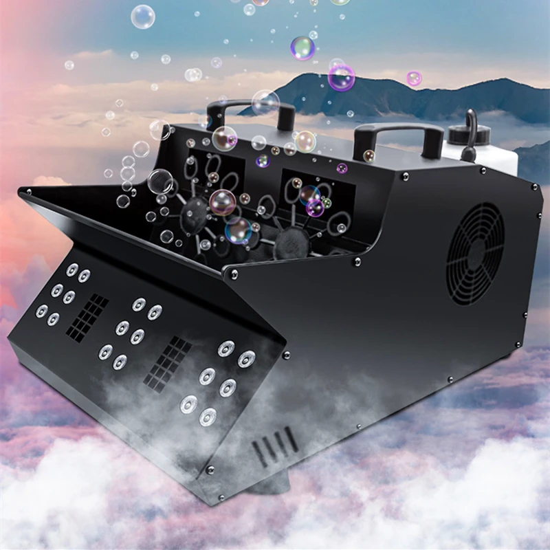 

3000W Double Wheel Big LED Fog Bubble Machine DMX512 Remote Control Smoke Filled Fogger Sprayer For Party Wedding Stage Effect