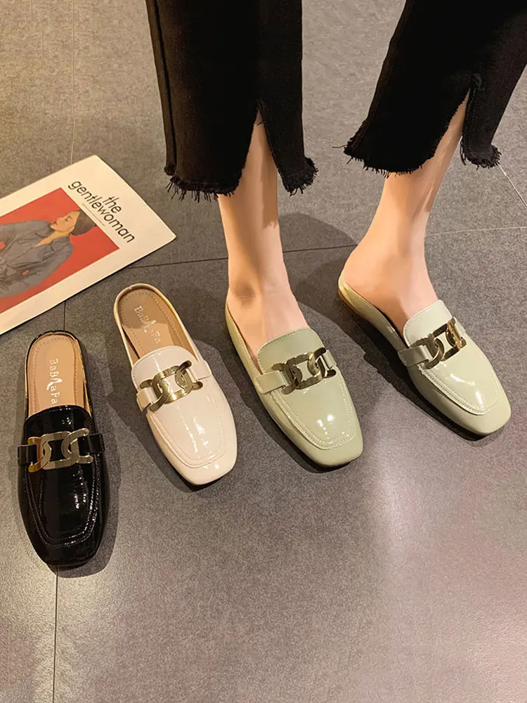 

Women's Shoes Slippers 2021 New Summer Chain Flat Non-slip Fashion Retro Muller Shoes Women Shoes