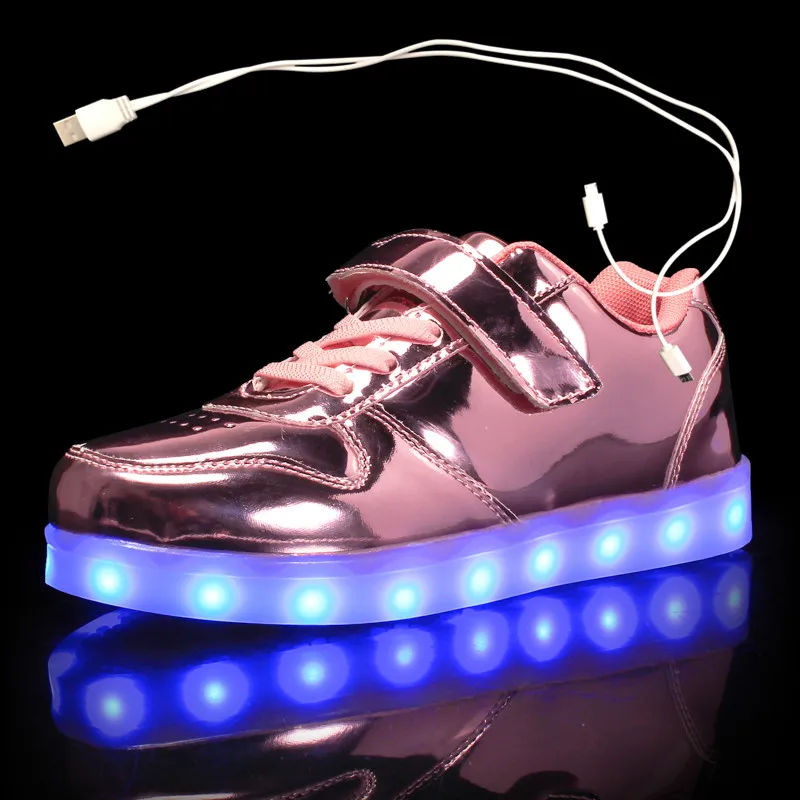 

Size 25-37 USB chargering Led Shoes for kids & adults Light Up Sneakers for boys girls men women Glowing Party Shoes