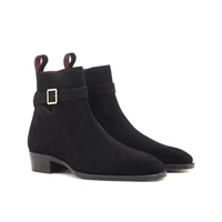 chelsea winter black mens work boots shoes fashion designer shoes men add velvet cow suede business formal