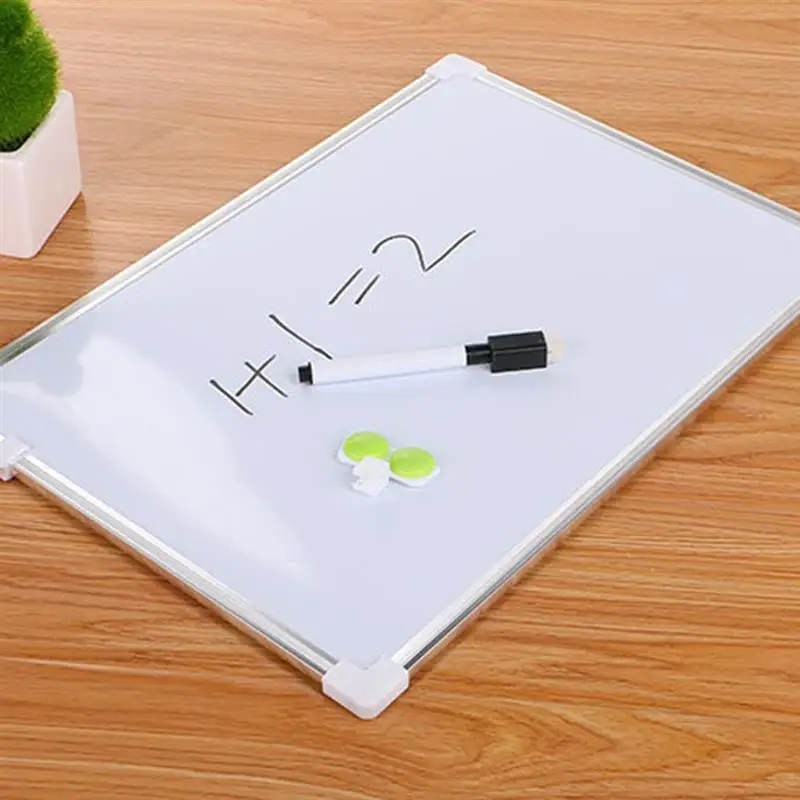 

Double Side Magnetic Whiteboard Office School Dry Erase Writing Board Pen Magnets Buttons