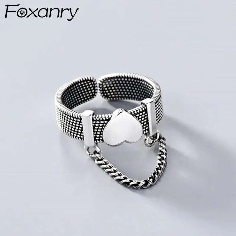 Foxanry 925 стерлингового серебра пары кольца Новая мода в винтажном стиле сапоги