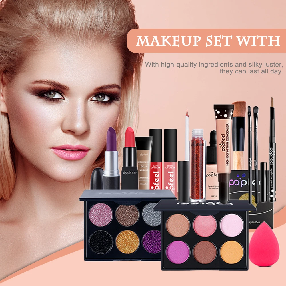 

Makeup Set with Eyeshadows Lipstick Concealer Cosmetics Kit for Men Women Girls 16PCS