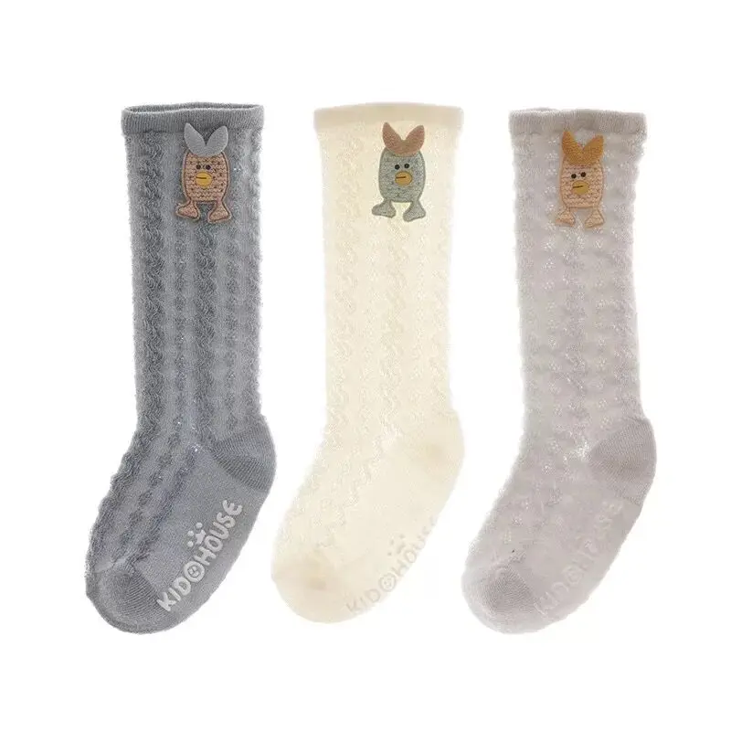 3 пары/Лот носки для маленьких девочек хлопковые сетчатые Дышащие с бантом