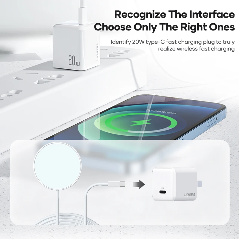 LICHEERS Magnetic Wireless Charger Phone Charger 15W 3 In 1 Magnet Induction Fast Charging For iPhone 13 12 Pro Airpods iWatch