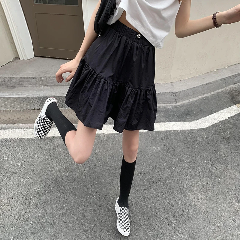 Crescent City черный трапециевидные юбки Для женщин летние чувство дизайна ниши с