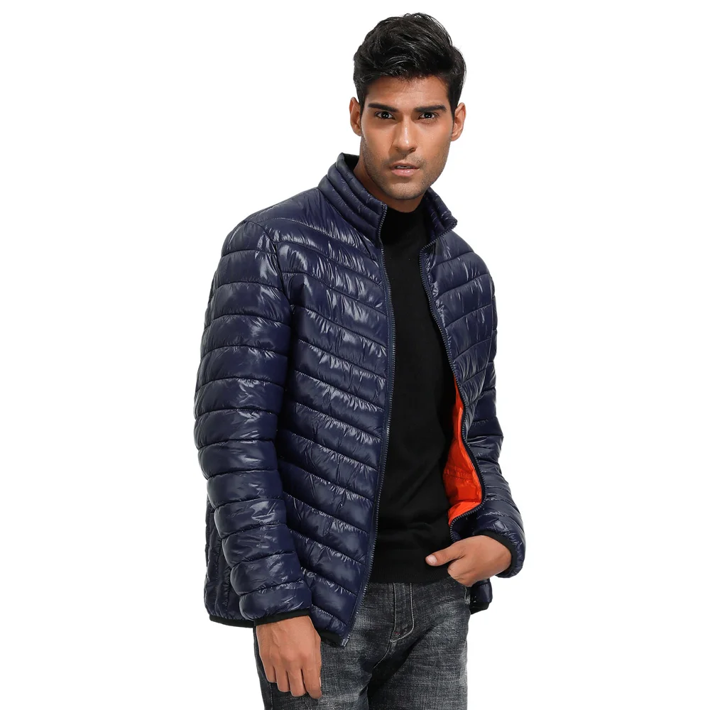 Мужская зимняя куртка пуховик от Paul Jones Легкая стеганая с длинным рукавом теплые