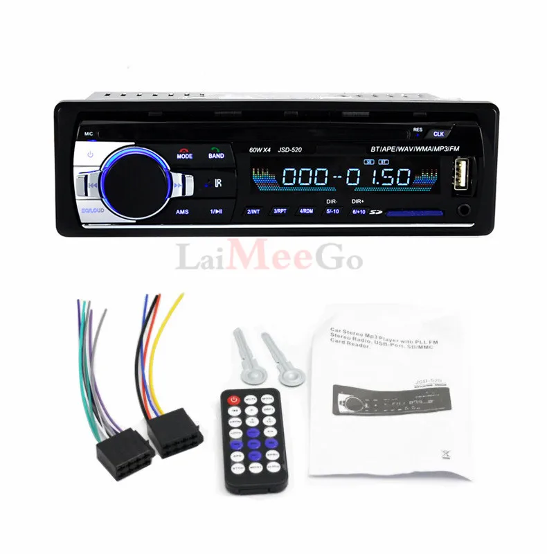 Jsd-520 12 в Bluetooth Стерео FM радио MP3 аудио плеер MP5 5 в зарядное устройство USB SD AUX Автоэлектроника сабвуфер 1 DIN Авторадио