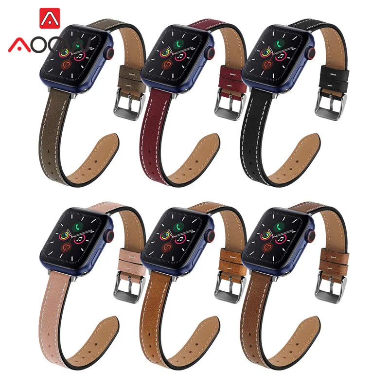 

Genuine Leather Strap for Apple Watch iwatch 6 5 4 3 2 1 SE 38mm 42mm 40mm 44mm Retro Men Women Replacement Wrist Band Belt