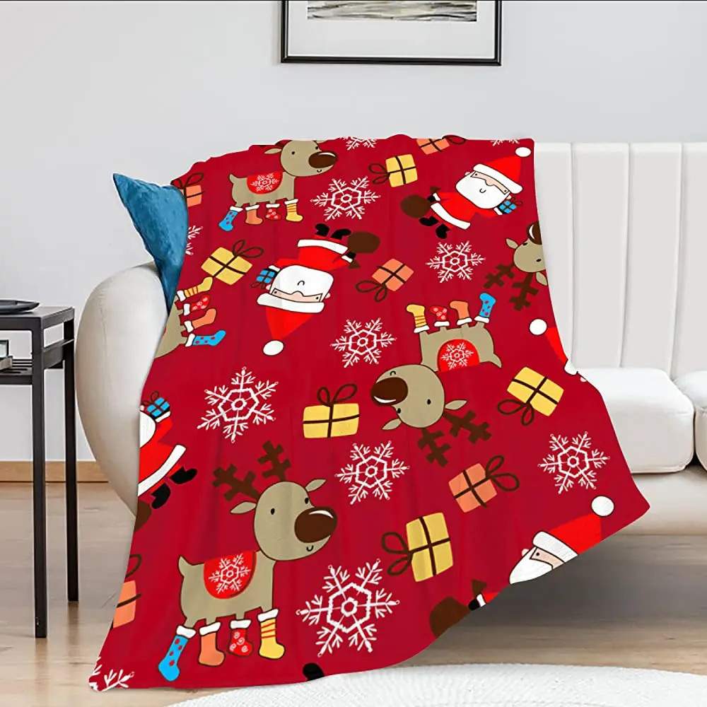 

Одеяло легкое, мягкое удобное флисовое покрывало для кровати до Рождества, подходит для офиса, дома, дивана
