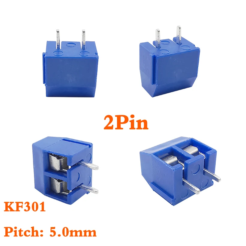 50 шт./лот KF301 2 контактный винтовой коннектор для печатной платы соединитель клемм