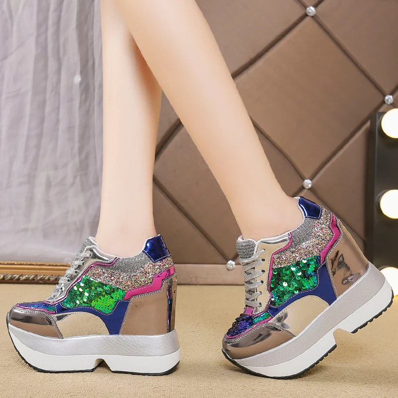 Женские кроссовки на платформе Fujin Белые Повседневные дышащие плоской подошве