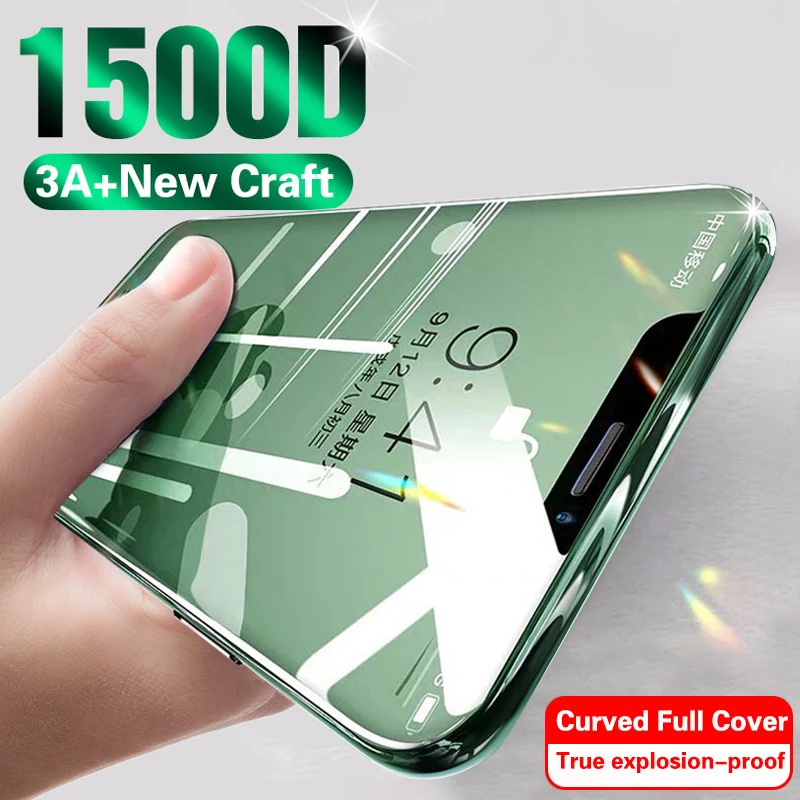 Стекло 1500D для iPhone 11 Pro XS MAX XR X SE 2020 защита экрана изогнутое закаленное стекло 10 7 8 6S
