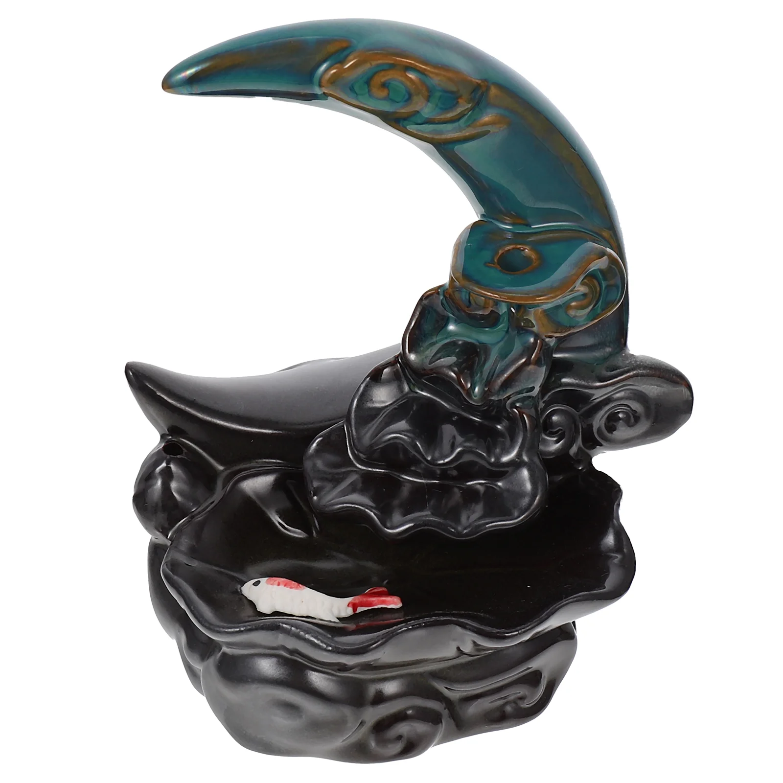 

1Pc Ceramic Home Incense Burner Decor Moon Shaped Backflow Aroma Stove