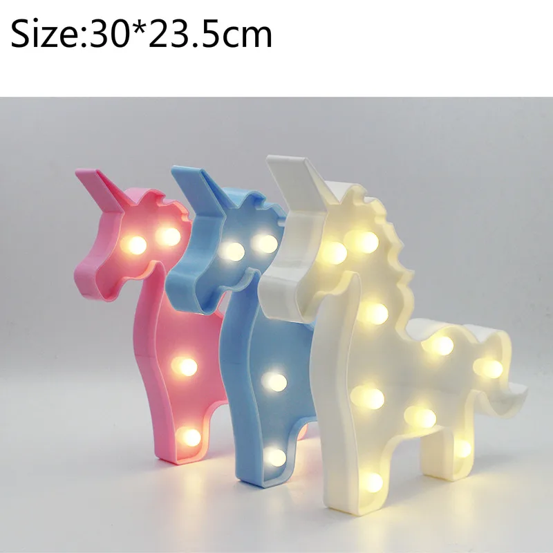 Unicorn B СВЕТОДИОДНЫЙ Красочный светодиодный ночник для животных, единорог, лошадь, кошка, панда, Лев, енот, динозавр, фламинго, Розовый Лебедь, детская игрушка, прикроватная лампа - Испускаемый цвет: Unicorn B