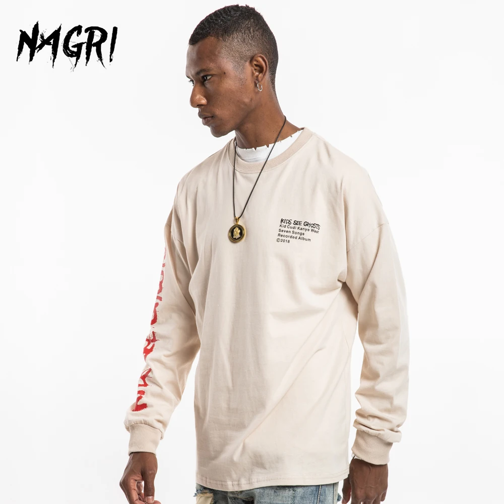 

Kanye West Sweatshirts Kanye KIDS SEE GHOSTS Casual Harajuku Pullover Fashion Apricot KIDS SEE GHOSTS Long Sleeve Top Tees