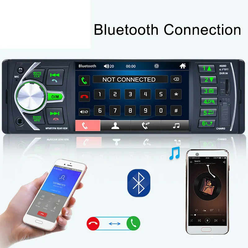 1 Din 4 &quotавтомобильный стерео аудиоплеер Bluetooth MP5 мультимедиа авторадио FM видео