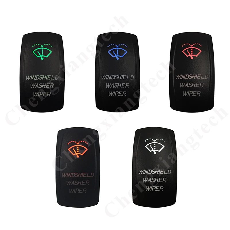 

Windshield Washer Wiper (ON) OFF ON Rocker Switch 7Pins DPDT Led 12V 24V Waterproof IP68 Car Boat Truck Toggle Switch