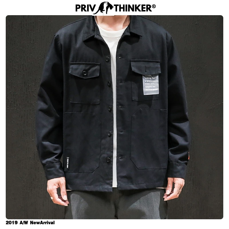 Privathinker Япония карманы сафари стиль Мужские куртки 2020 хип хоп Уличная Мужская