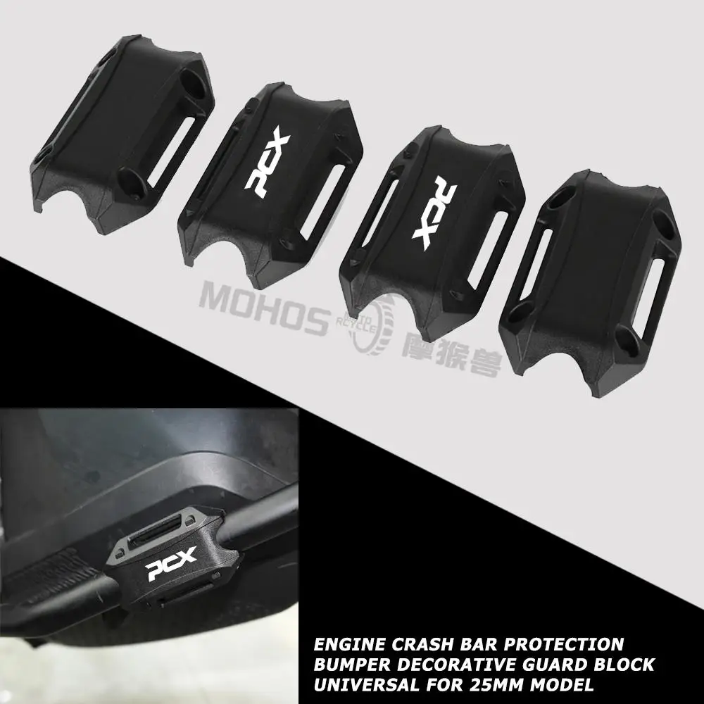 

PCX125 Motorcycle 25mm Engine Crash bar Protection Bumper Decorative Guard Block FOR Honda PCX150 PCX 125 150 2022 2021 2020 19+
