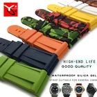 Ремешок силиконовый для мужских часов, резиновый браслет для Panerai, Черный Синий Оранжевый Белый Красный, инструменты, 22 мм 24 мм 26 мм