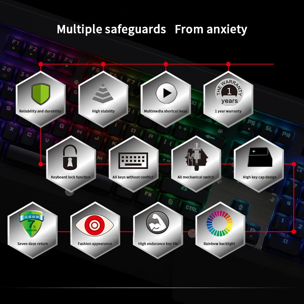

Black Green Axis Leopard CK88 Full Color RGB Backlight Game Dedicated Real Mechanical Keyboard E-sports Green Axis