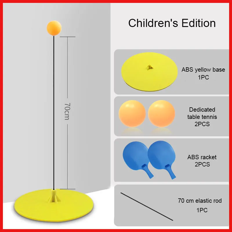 

NEW Elastic Soft Shaft Table Tennis Trainer Children Adult Indoor Toy PingPong Self Training Kit