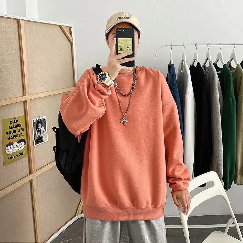 

Fashion Warm Mens Sweaters Pullovers Thicken Winter Crewneck Hip Hop Sweater Loose Abbigliamento Da Uomo Teens Clothing BD50PP