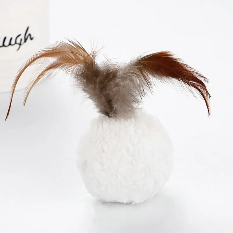 3 Cat Toy Soft Feather Natural Catnip Ball Toy Menthol Flavor Kitten Treat Cats Playing Chasing Cleaning Teeth Toy Pet Supplies - Цвет: 3