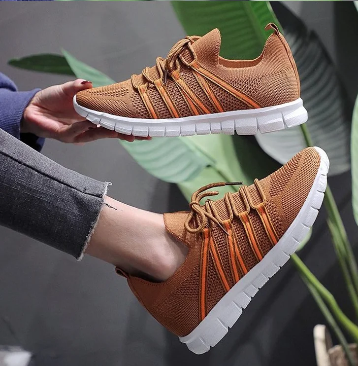 

Women Casual Shoes Fashion Breathable Walking Mesh Lace Up Flat Shoes Sneakers Women Lightweight Shoes