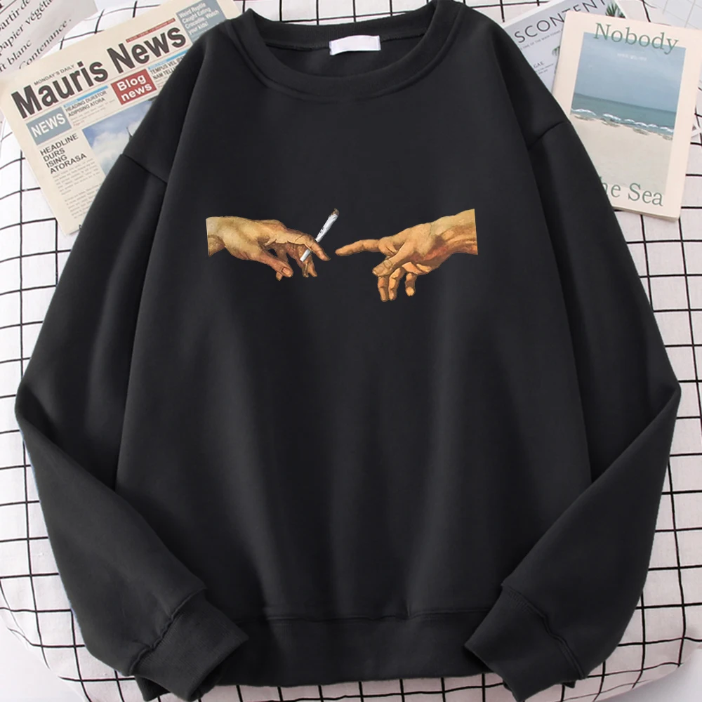 

Funny Michelangelo Print Sweatshirts Man O Neck Loose Pocket Clothes Vintage Anime Oversize Fashion Hip Hop Sweatshirt Hooded