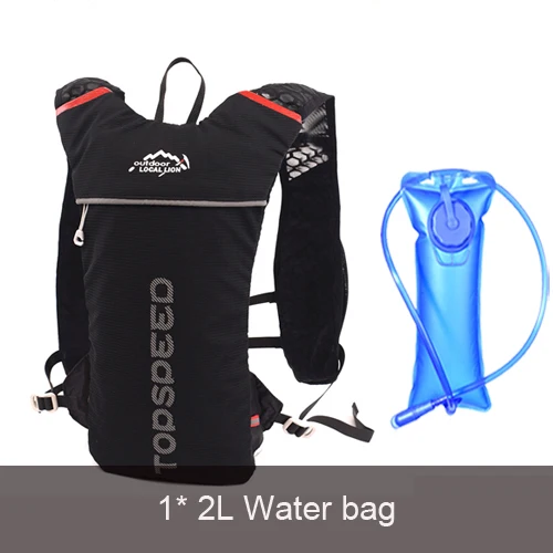 backpack and 2L Легкий Рюкзак бегущий жилет нейлоновая сумка Trail Велоспорт марафон Портативный Сверхлегкий Туризм 5L вариант 2L сумка для воды и бутылка - Цвет: backpack and 2L