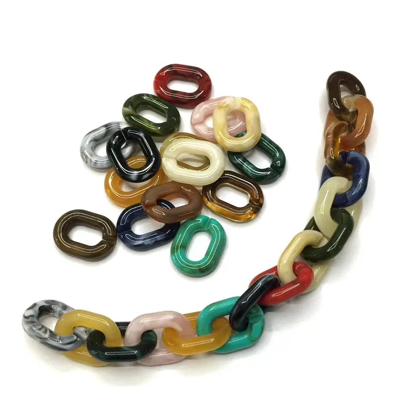 30 шт. акриловая цепь звеньев двойной цвет DIY ожерелья браслеты и серьги Подвески