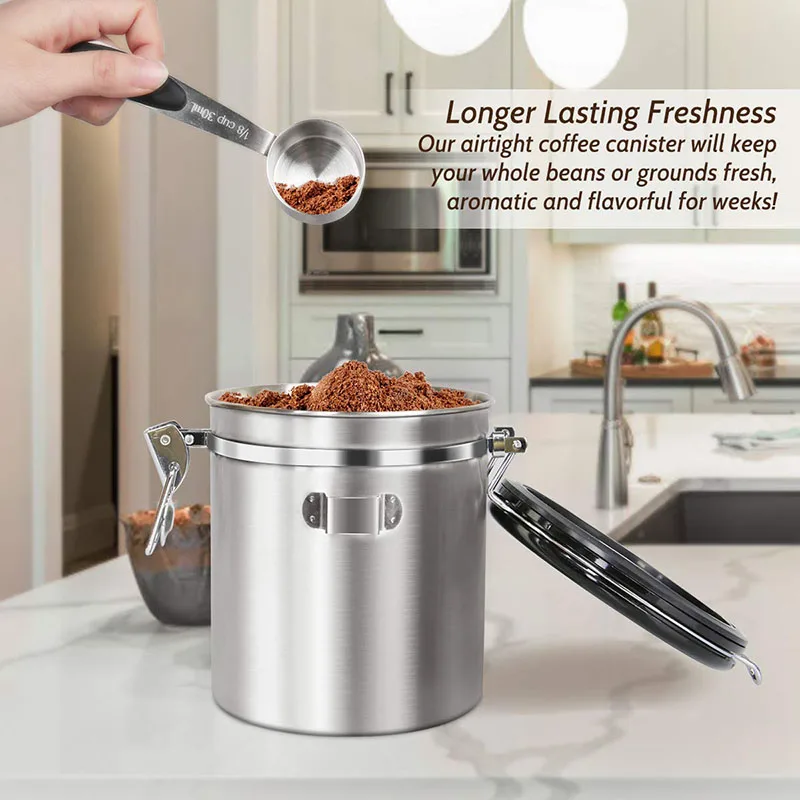 Прочная герметичная кофейная канистра контейнер из нержавеющей стали банка для